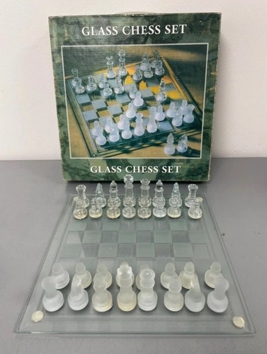 Glass chess set complete - glass,