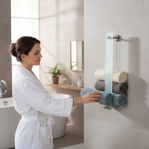 Glass towel holder wall - glass,