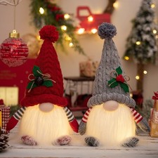 Christmas Gonk Santa Decoration Nordic Ornament LED Light Up  Xmas Home Decor