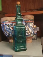 Teal green bottle - teal, cork