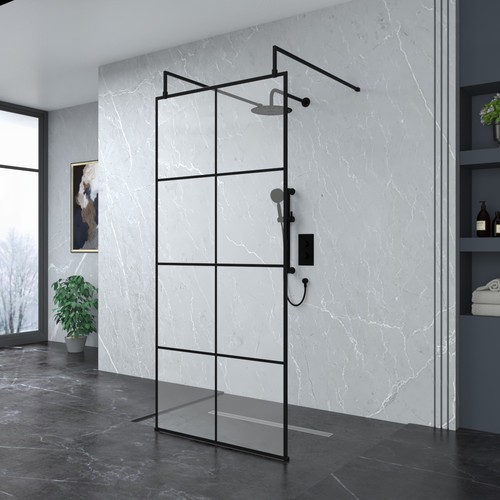 Black grid glass walk wet - walk,