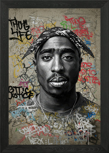 Tupac shakur graffiti portrait - tupac,