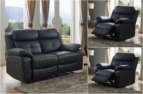 Black genuine leather - black,
