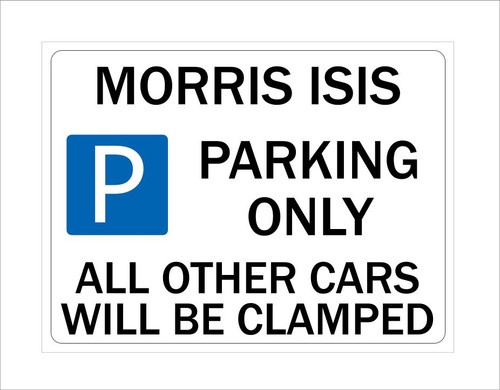 Metal sign morris isis parking - metal,