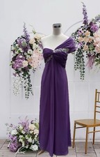 Maxi Dress Special Occasion One Shoulder Embellished Cadbury Purple Size 8-10 UK