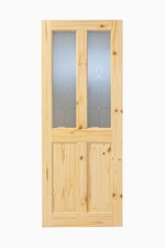 LPD Internal Knotty Pine 2P/2L Panal Glazed  Door Unfinished B Graded Stock