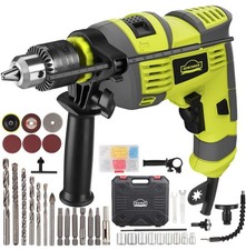 Hammer Drill, 710W Electic Corded Impact Drill, 13mm Metal Chuck, 0-3300RPM,...
