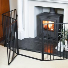 Large Five-Fold Steel "Secura" Fire Guard - Fireside Safety