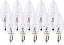 10 Pack E14 Small Screw Light Bulb, SES Dimmable Candle Bulbs 40W, Clear, 2700K 