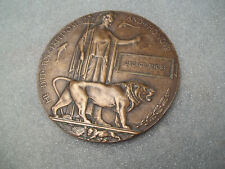 Antique WW1 Memorial Death Plaque