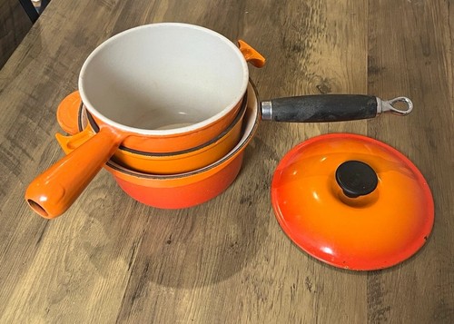 Creuset orange enamel cast - creuset,