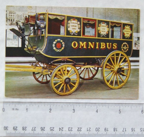 Old postcard horse omnibus - old,