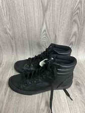 SOUL CAL RETRO BLACK MONO FAUX LEATHER HI TOP BASEBALL BOOTS TRAINERS UK 8 / 42