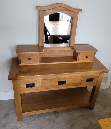 Oak draw dressing table with - oak,