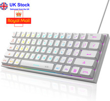 UK Layout  True Mechanical Gaming Keyboard 61 Keys, Wired RGB Backlit Keyboard