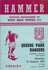 West Ham United v Queens Park Rangers 1974/5 (18 Jan)