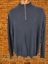 MENS F&F TESCO 2XL NAVY LAMBSWOOL KNIT 1/4 ZIP CASUAL WINTER JUMPER SWEATER XXL