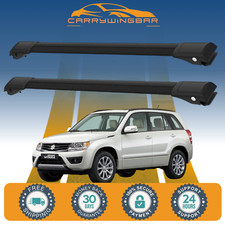 FITS SUZUKI GRAND VITARA 05-15 LOCKABLE BLACK CROSS BARS ROOF RACK LUGGAGE BARS