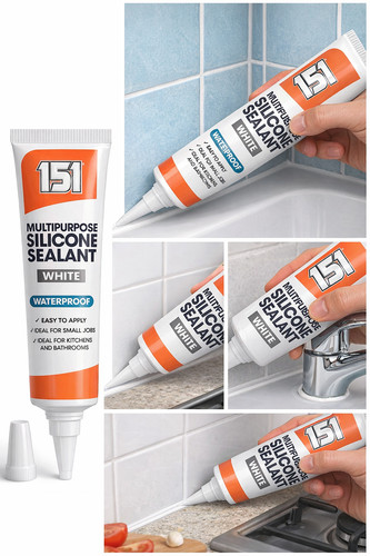 White silicone sealant tube - silicone,