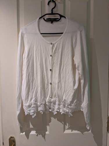 White lipsy cardigan size 16 - cardigan,,