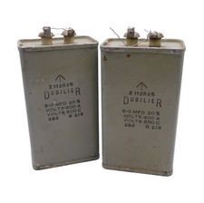 Pair Dubilier 8µF 8UF 8MFD ± 20% 600VDC Capacitors Used B215