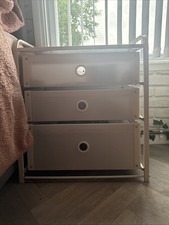 White Cream Ish Bed Side Table Couple Marks That Can Just Be Polished Used