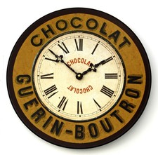 NEW 36cm Lascelles Wall Clock - French Chocolate Vintage Advertising Kitchen