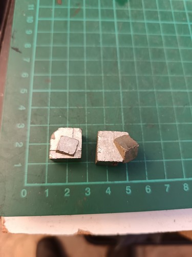 Iron pyrite twins - iron, natural