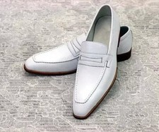 Men's White Formal Moccasin