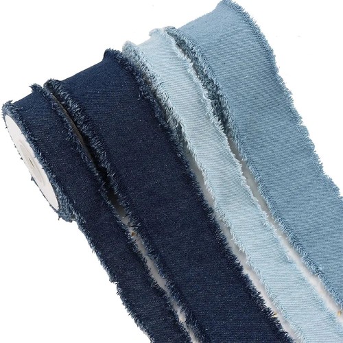 Denim blue polyester - denim, ribbon
