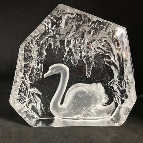 Goebel crystal glass swan - goebel,