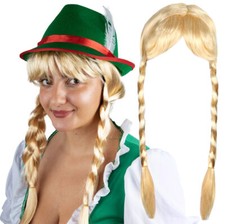 LONG BLONDE PLAITED WIG LADIES