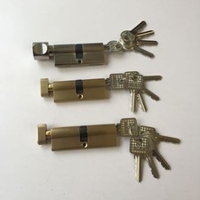 Thumb Turn Cylinder Euro Barrel Lock UPVC Wood Door Anti Pick Drill 5/12/20 Keys