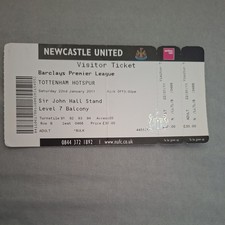22/1/2011 Newcastle v Tottenham RARE Complete Ticket  