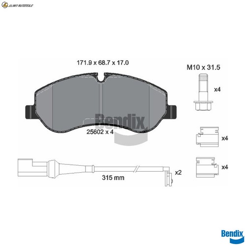 Brake pad set disc - pad,