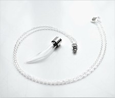 Blood Vial Necklace Vampire Fang Gift Gothic Pendant Dracula Empty Vial Glass