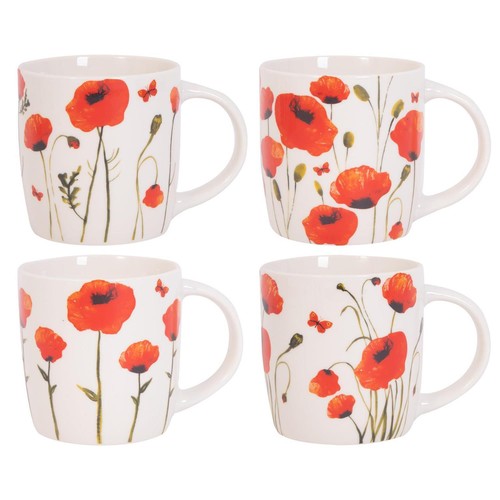 Set poppy floral design - set,