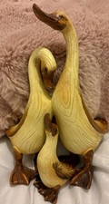 Vintage Wooden Family of Ducks