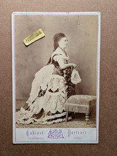 OLD CABINET PHOTO WOMAN FANCY DRESS TRAIN COSTUME HULL SOCIAL HISTORY BX 15