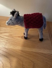 Hand Knitted Nativity Christmas Donkey 