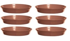 6 Plastic Plant Pot Saucers 19cm Terracotta Colour Water Dish For 7 & 8 Inch Pot