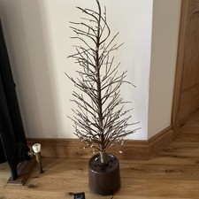 B&Q Christmas Fibre Optic Brown Berry Tree Indoor Colour Change Lights Used