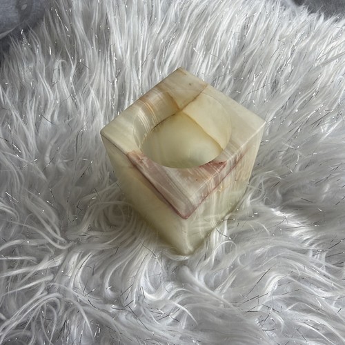 Vintage onyx stone tea light - vintage,