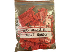 Lego bricks- 5 packs assorted red bricks-roof, flat, standard,windows and doors