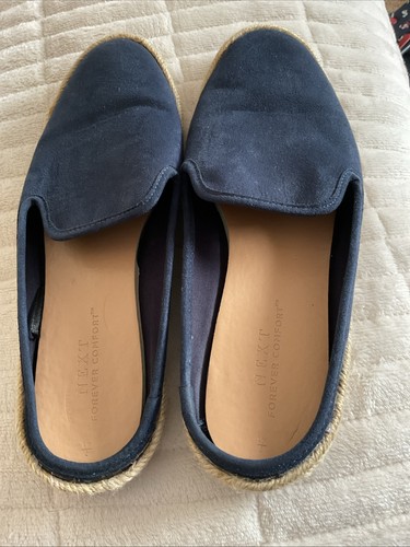 Navy suede ladies slip - suede,