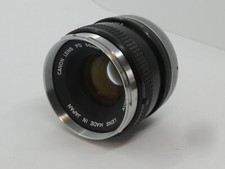 rare Canon FD 50mm F/1.8 Prime Lens silver nose chrome  serviced  filter+cap