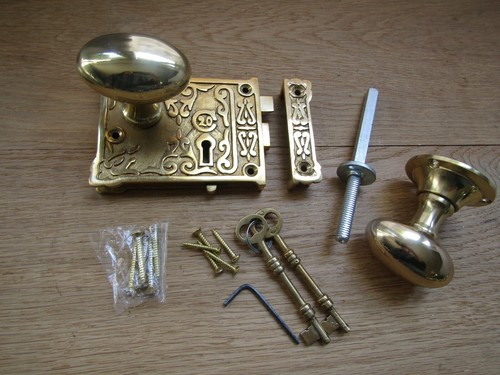 Solid brass door rim - rim, knob