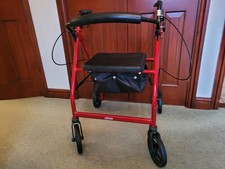Drive 10215RD1 Heavy Duty Bariatric Walker Rollator - Red