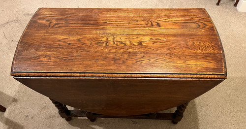 Gate leg oval wood table - leg,