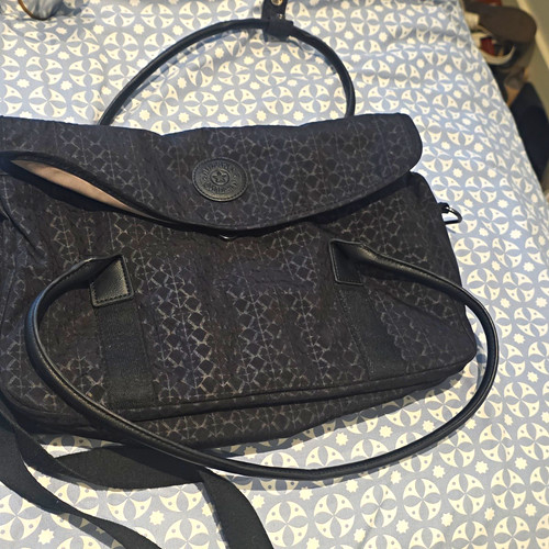 Kipling black geometric nylon - black,